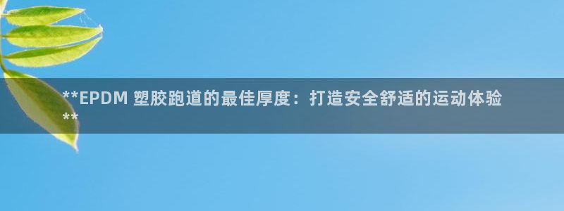 谈球吧全站app下载手机版：**EPDM 塑胶跑道的